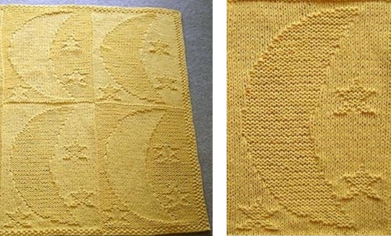 Moon And Stars Knitted Baby Blanket [FREE Knitting Pattern]